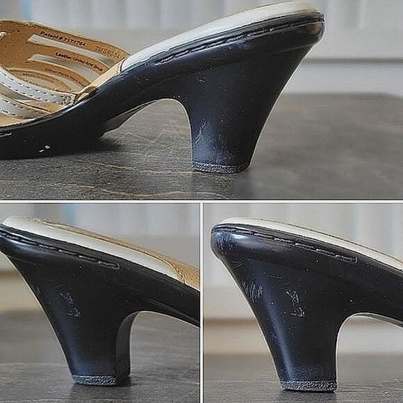 SoftWalk ivory patent leather-lined strappy mule sandals - Picture 11 of 11